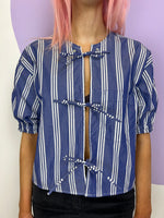 Load image into Gallery viewer, Hollie Shirt in Blue Stripe
