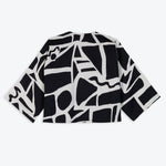 Load image into Gallery viewer, Black &amp; White Pavement Cropped Swing Jacket
