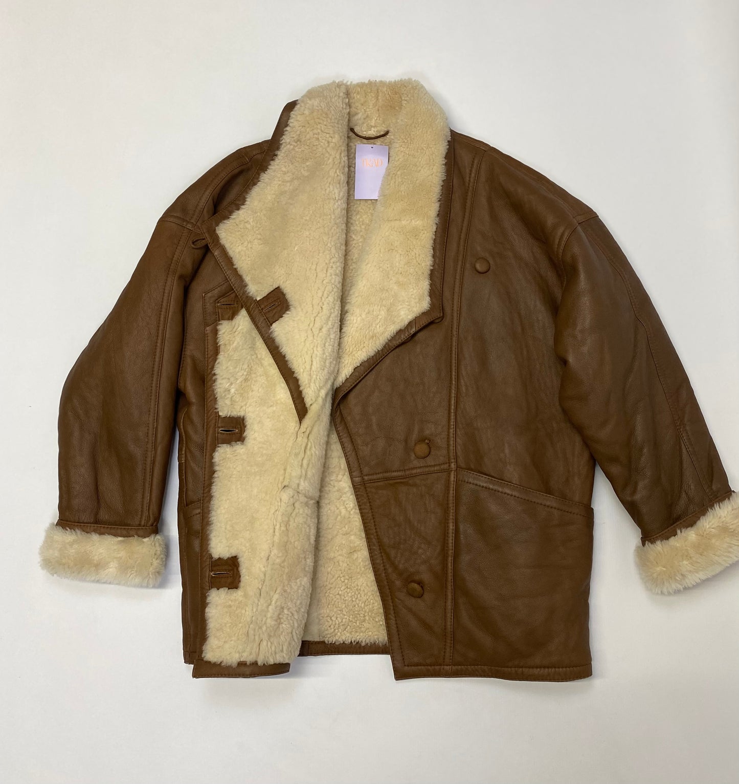 Brown Sheepskin Coat - Size 20