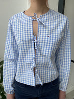 Load image into Gallery viewer, Hollie Shirt in Baby Blue Gingham
