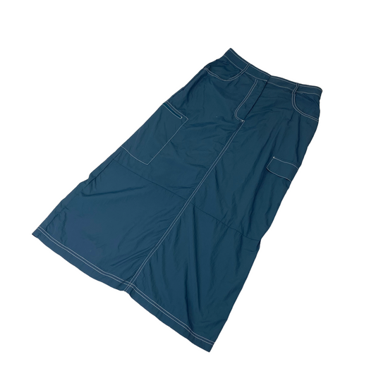 Teal Cargo Midi Skirt