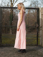 Load image into Gallery viewer, Paula Gingham Knitted Midi Dress - Soft Pink
