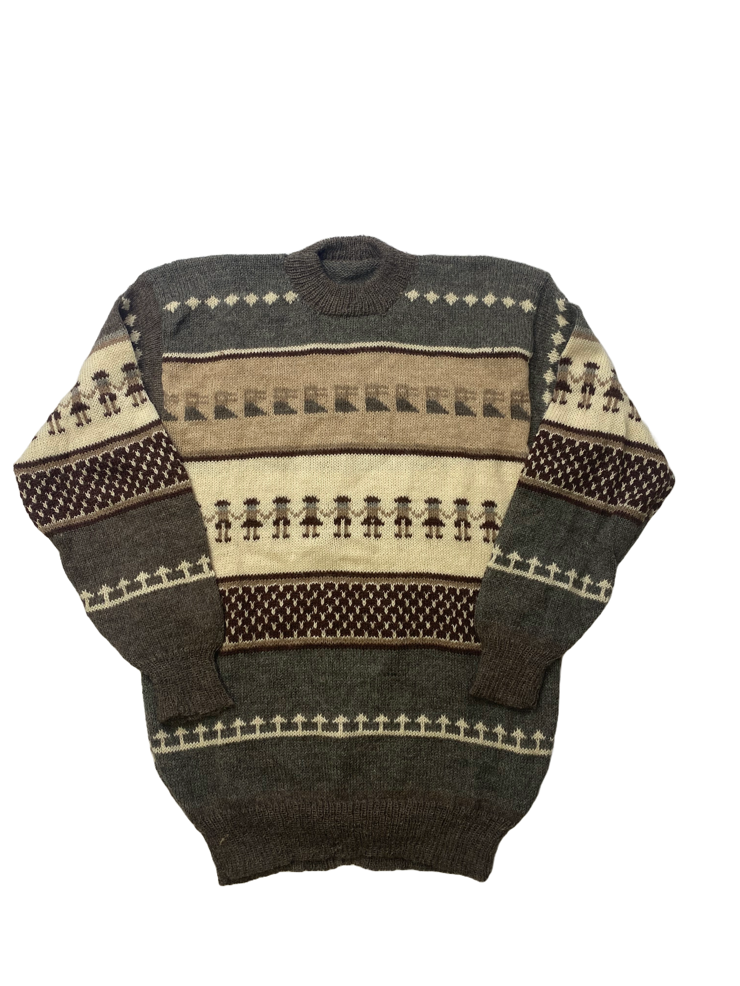 Brown Graphic Knit Jumper - Size 12