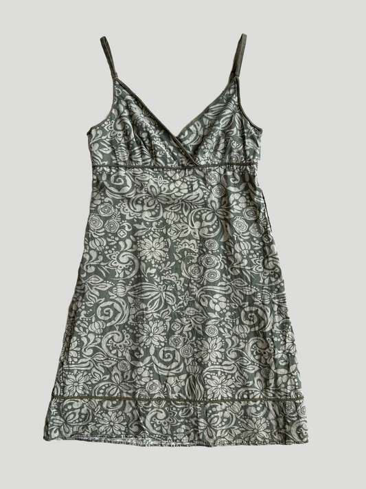 Green Floral Y2K Dress - Size 14