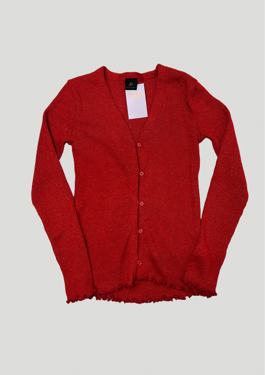 Red Sparkly Cardigan - Size 10