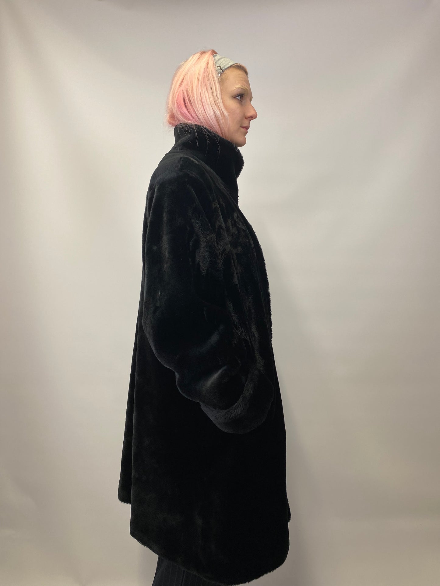 Fluffy Black Coat - Size 18