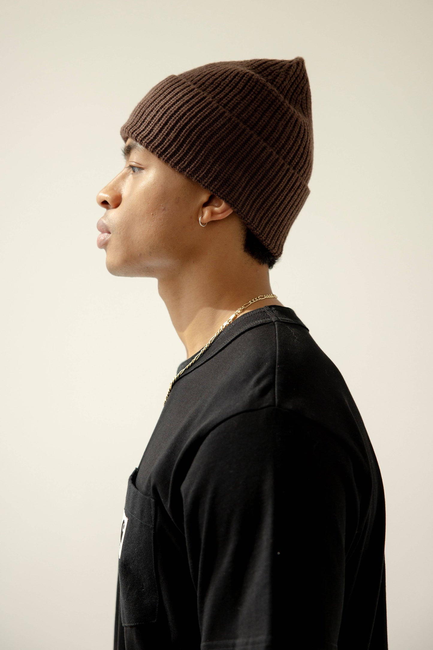 Merino Wool Beanie - Dark Earth