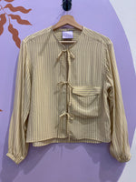 Load image into Gallery viewer, Hollie Shirt in yellow striped silk

