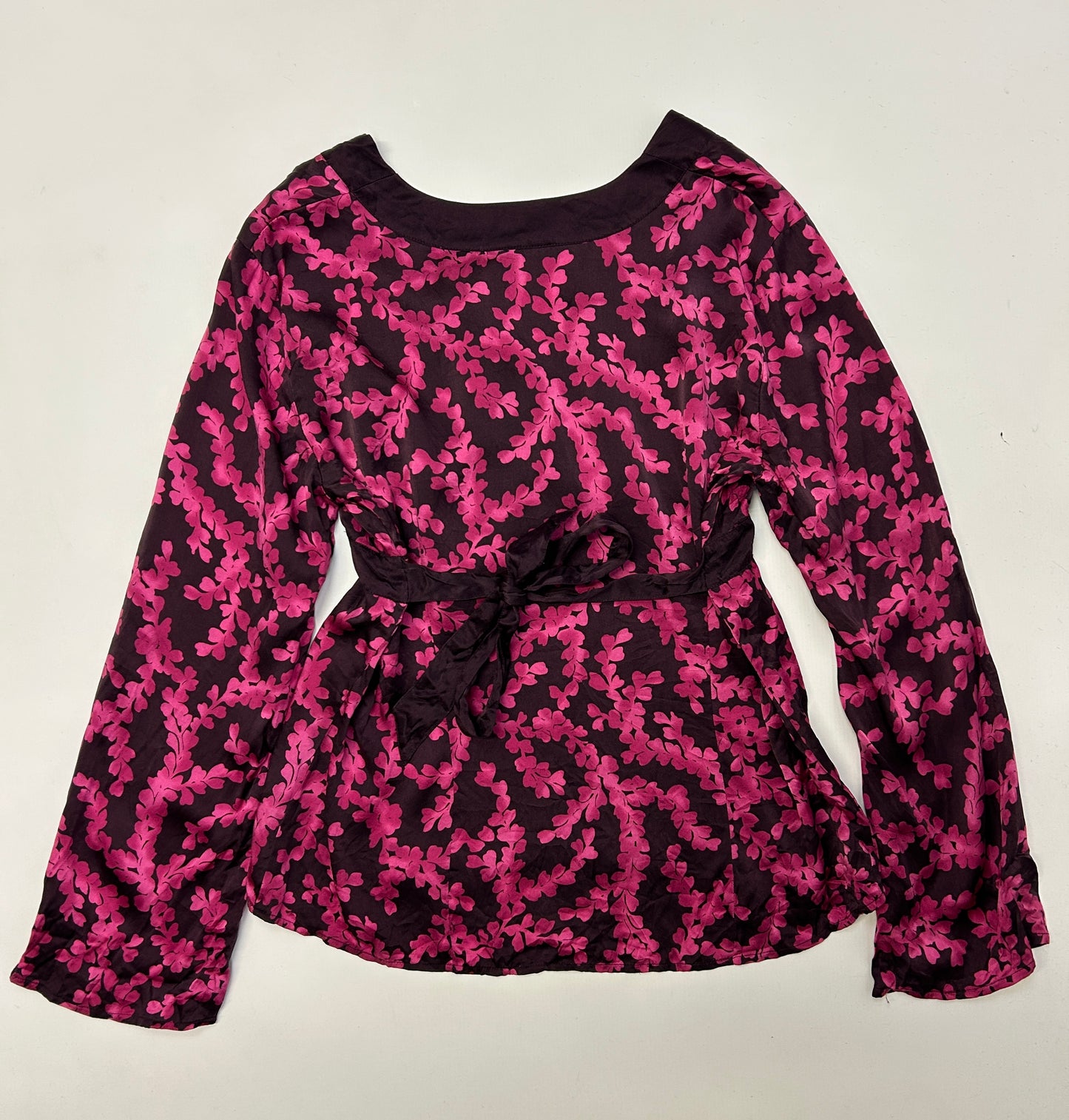 Pink and Purple Floral Blouse - Size 14