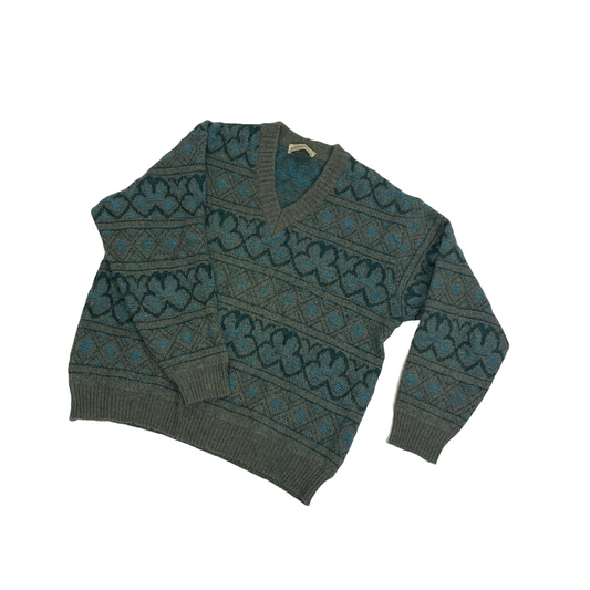 Breidhof Khaki Turquoise Knit Jumper