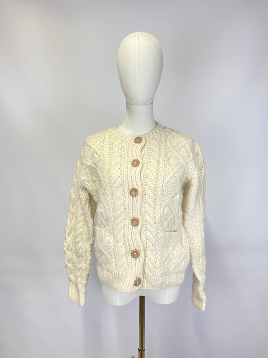 Cream Knit Cardigan - Size 10