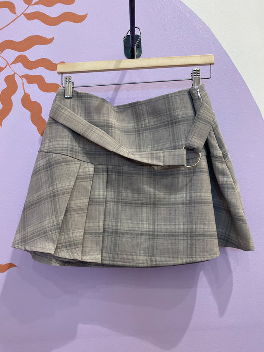 Florence pleated skirt grey check