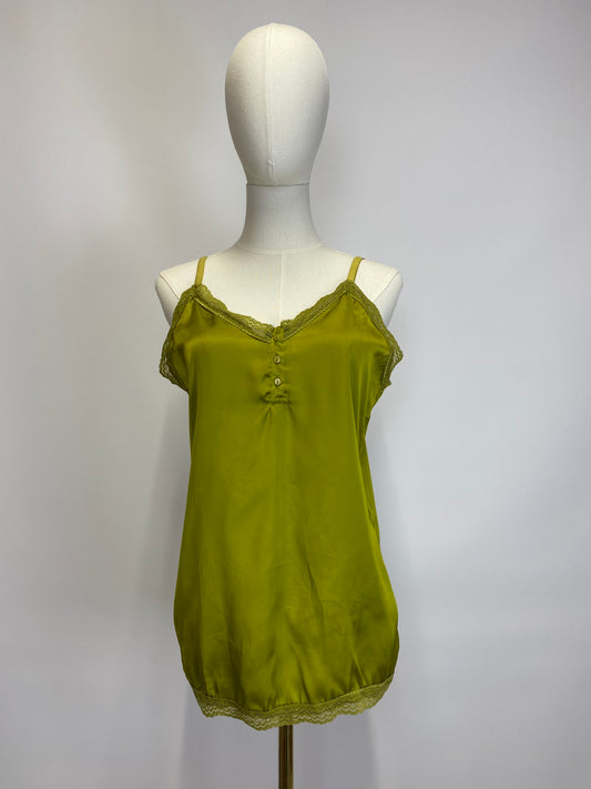 Chartreuse Green  Silk Cami