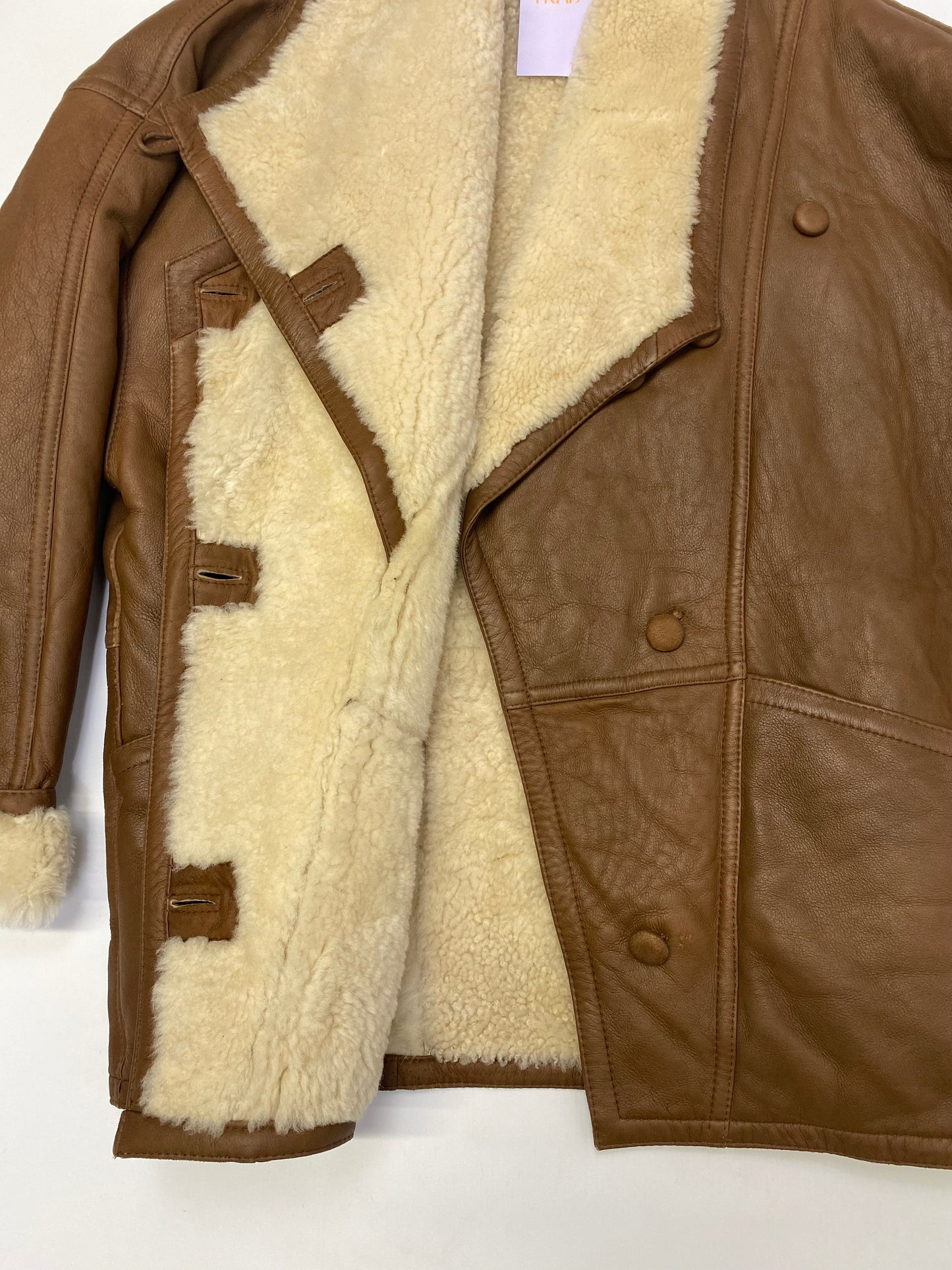 Brown Sheepskin Coat - Size 20