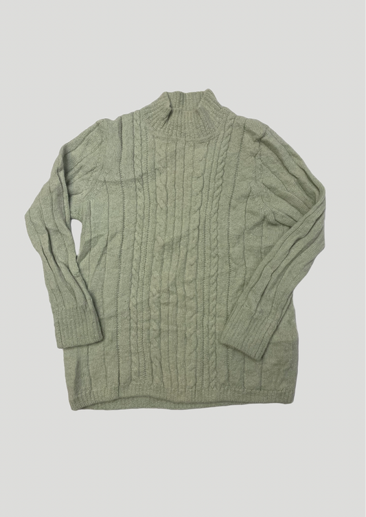 Sage Green Cable Knit Jumper - Size 4