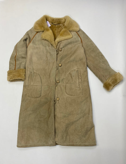 Decorative Piping Sheepskin Coat - Size 18