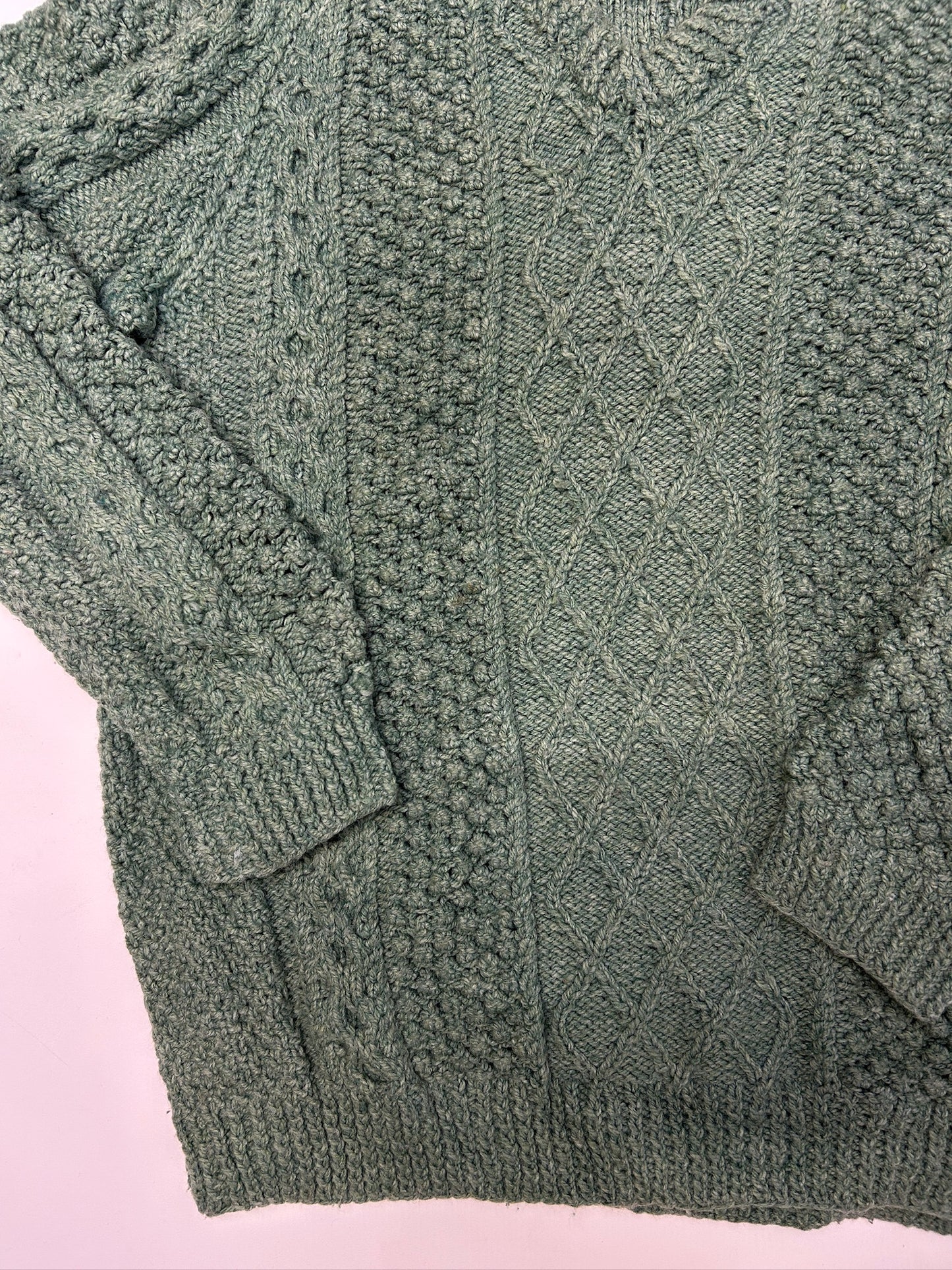 Green Bobble Knit Jumper - Size S