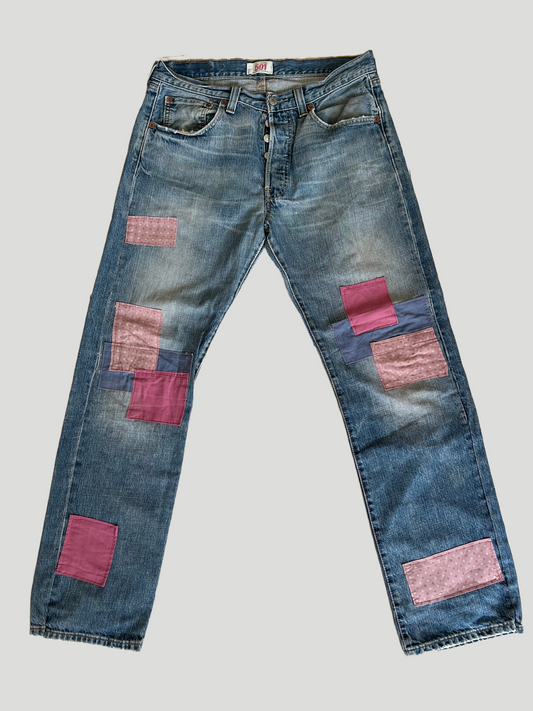 Levi's with Pink Patches - Size 16