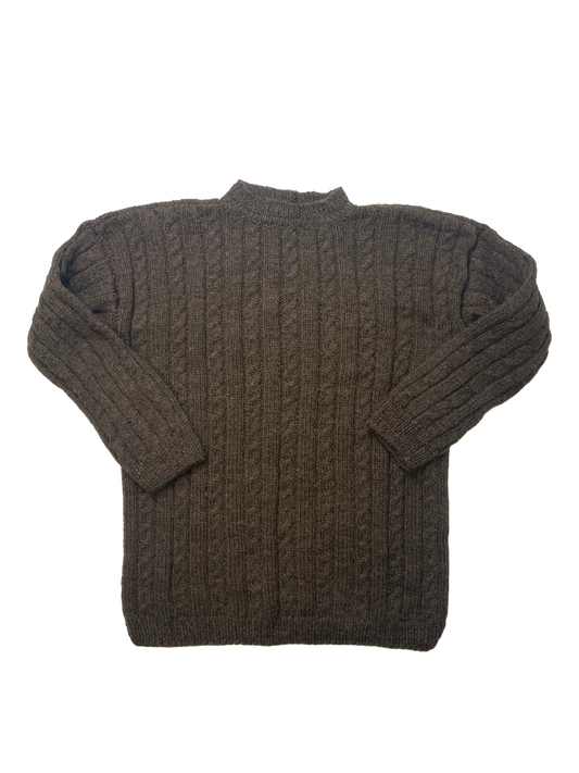 Brown Cable Knit Jumper - Size 16