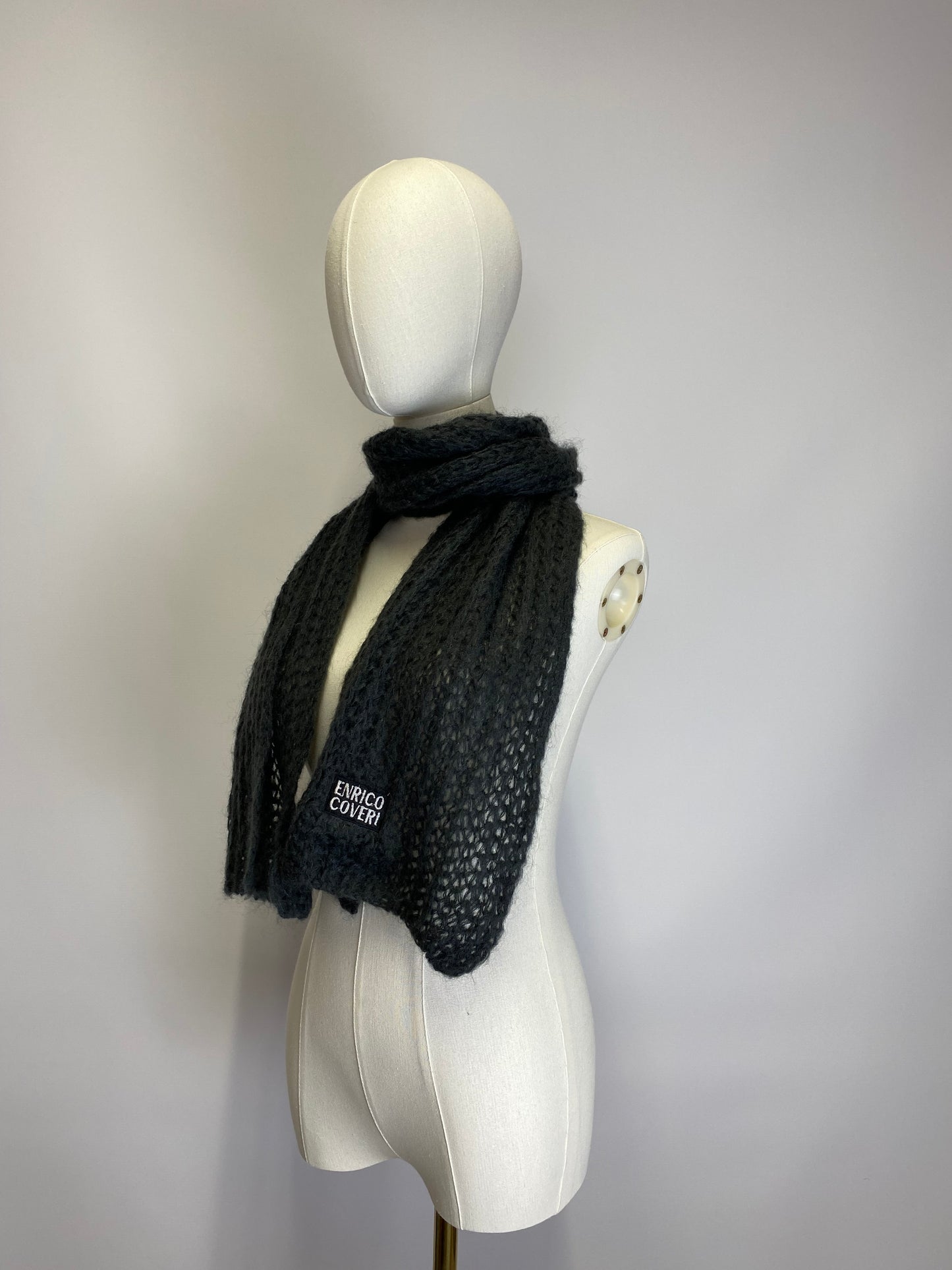 Charcoal Grey Loose Knit Scarf