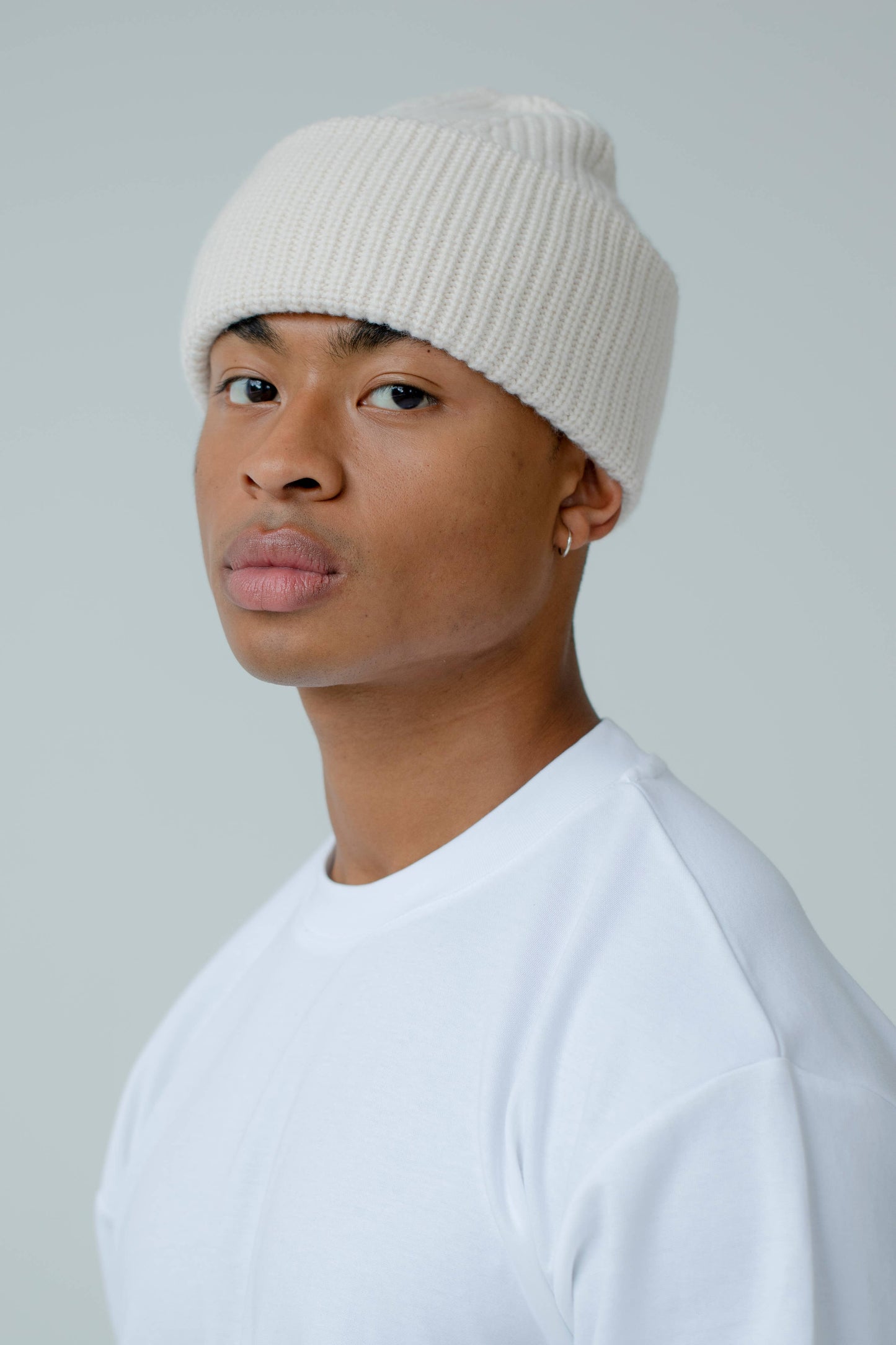 The Merino Wool Beanie - White - AW23