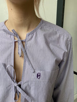 Load image into Gallery viewer, Hollie Shirt in Purple Stripe
