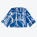 Load image into Gallery viewer, Blue Paintsplash Cropped Swing Jacket
