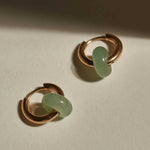 Load image into Gallery viewer, Mint Agate Hoops
