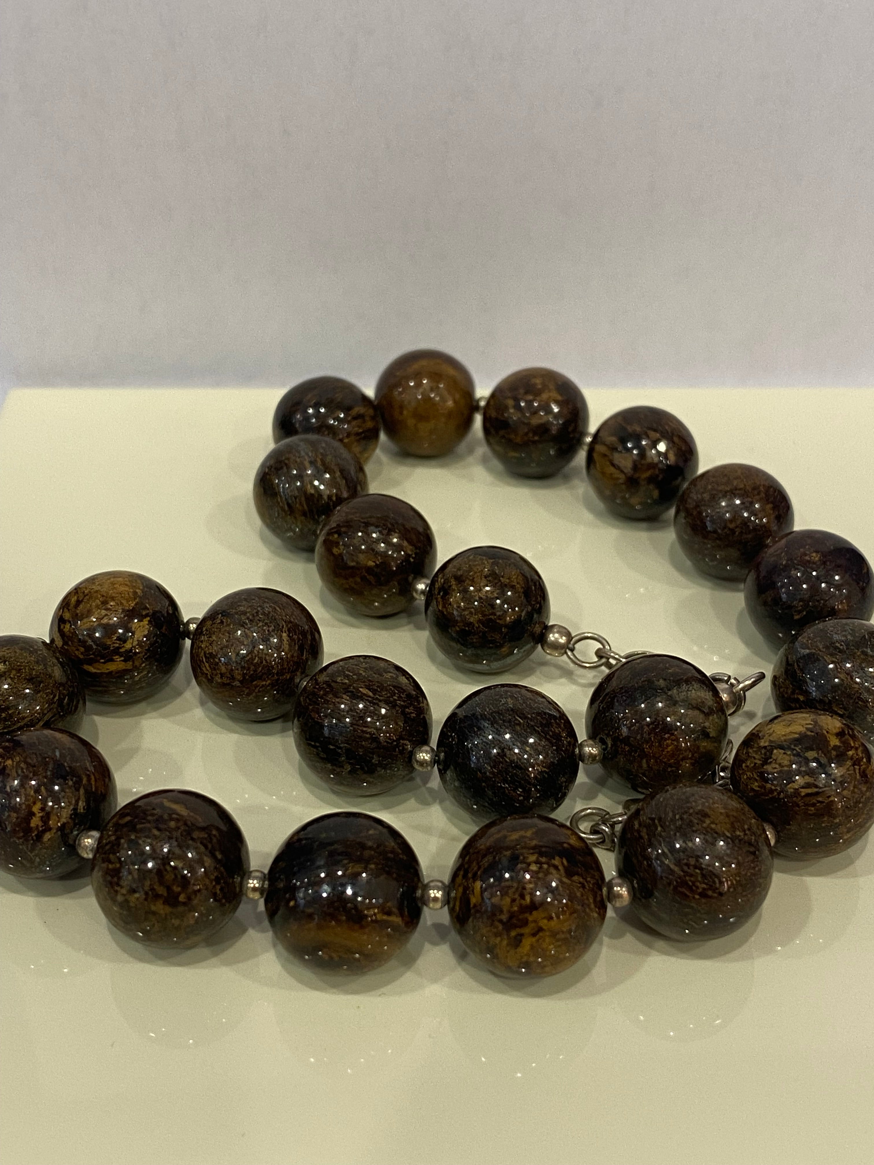 Statement Agate Beads with Silver Clasp