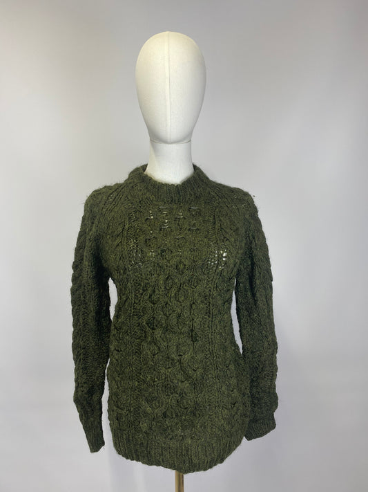 Green Cable Knit Jumper - Size 8