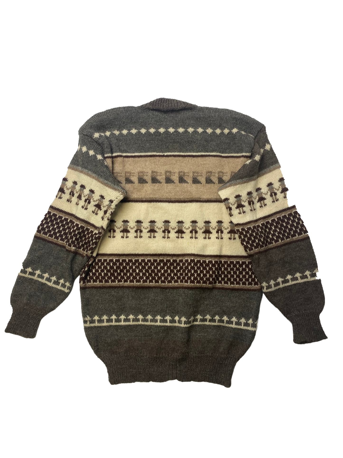 Brown Graphic Knit Jumper - Size 12