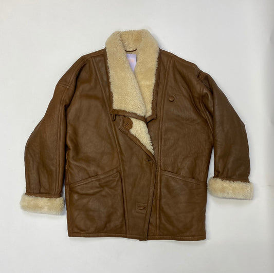 Brown Sheepskin Coat - Size 20