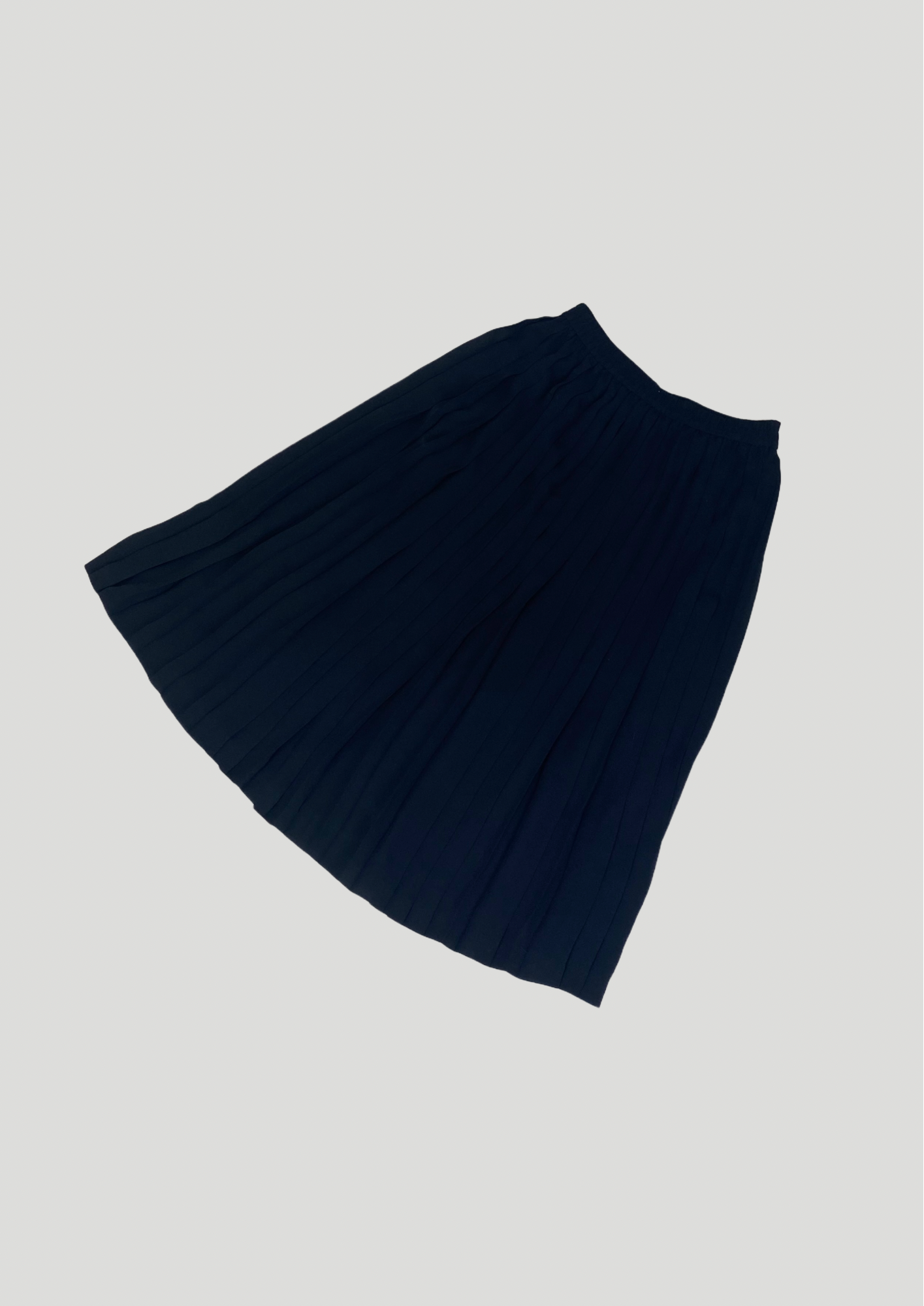 Navy Pleated Skirt - Size 14