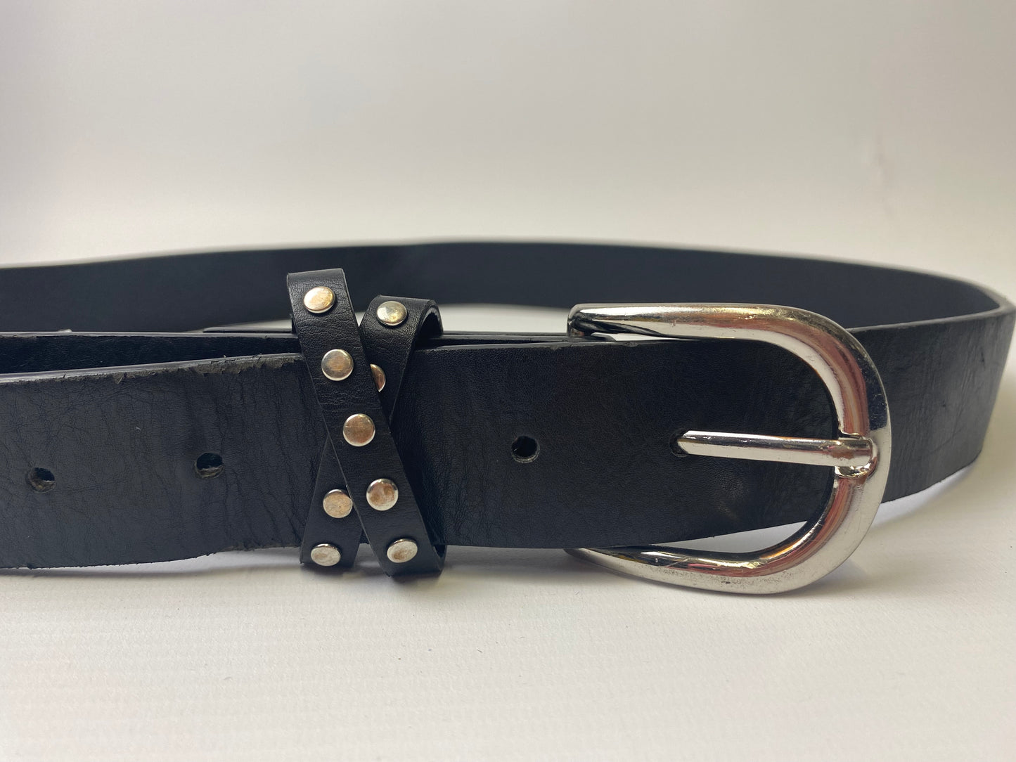 Crossover Studded Leather Belt