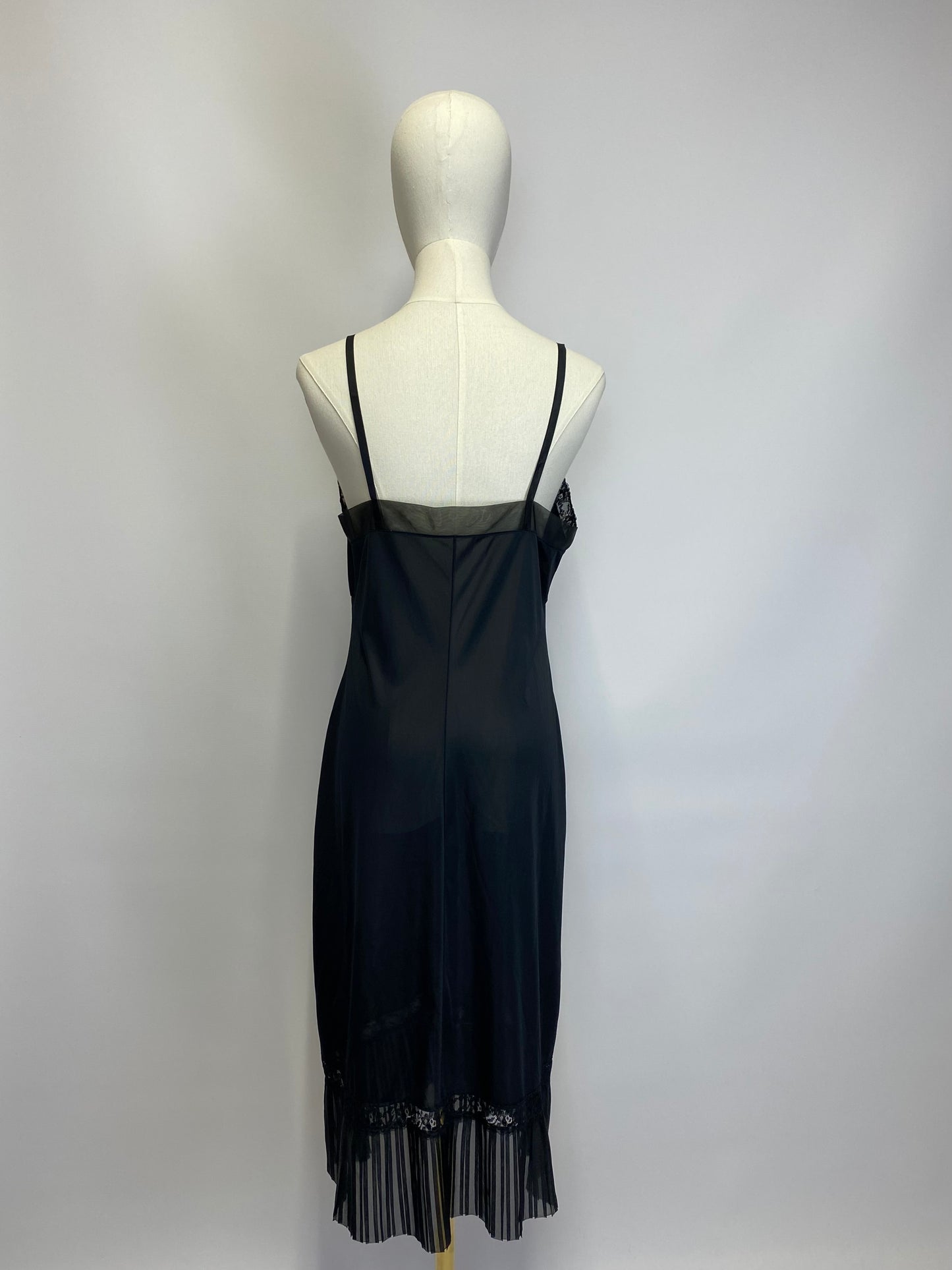 Black Mesh Slip Dress