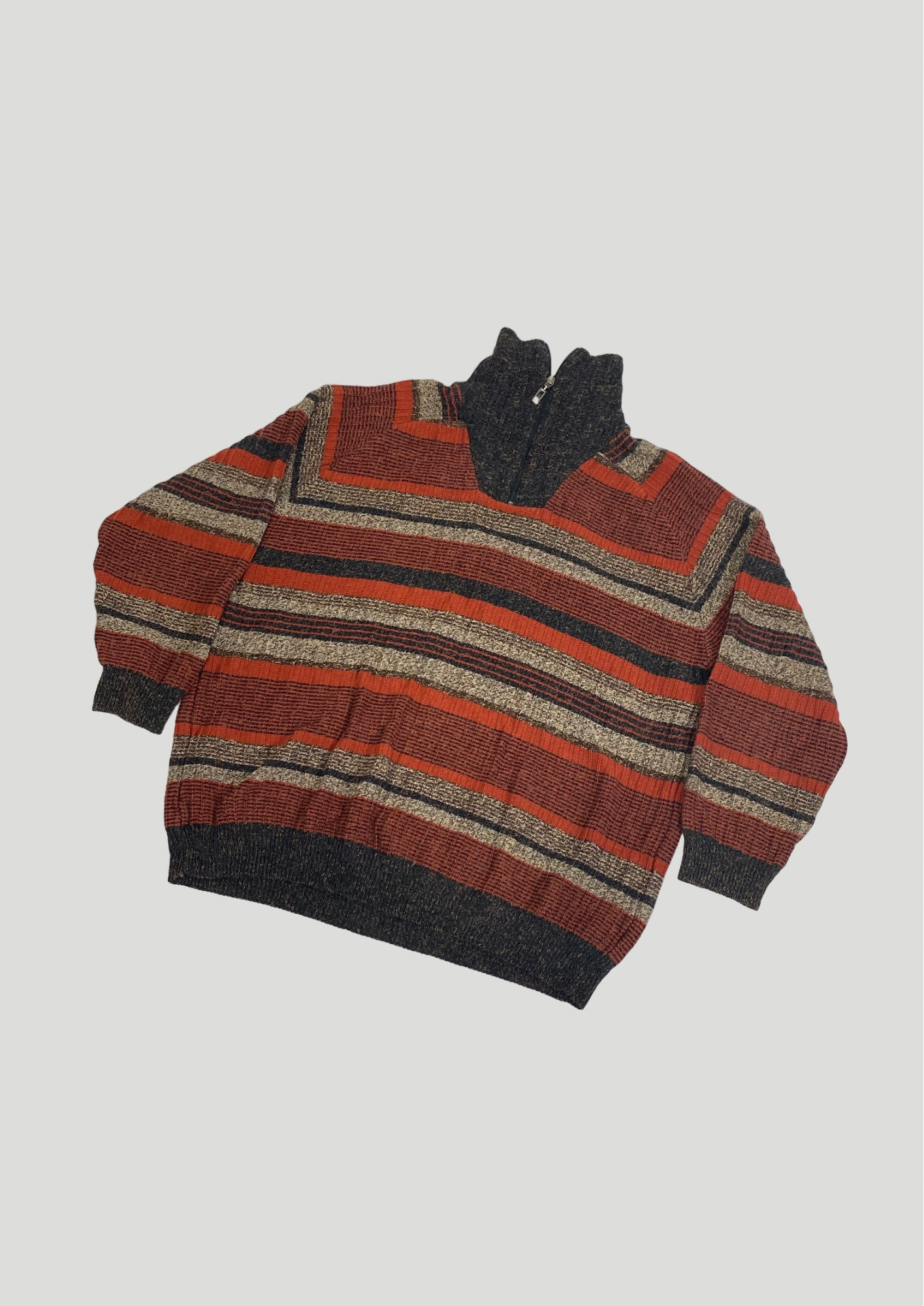 Engbers Orange Stripe Knit Jumper - Size L