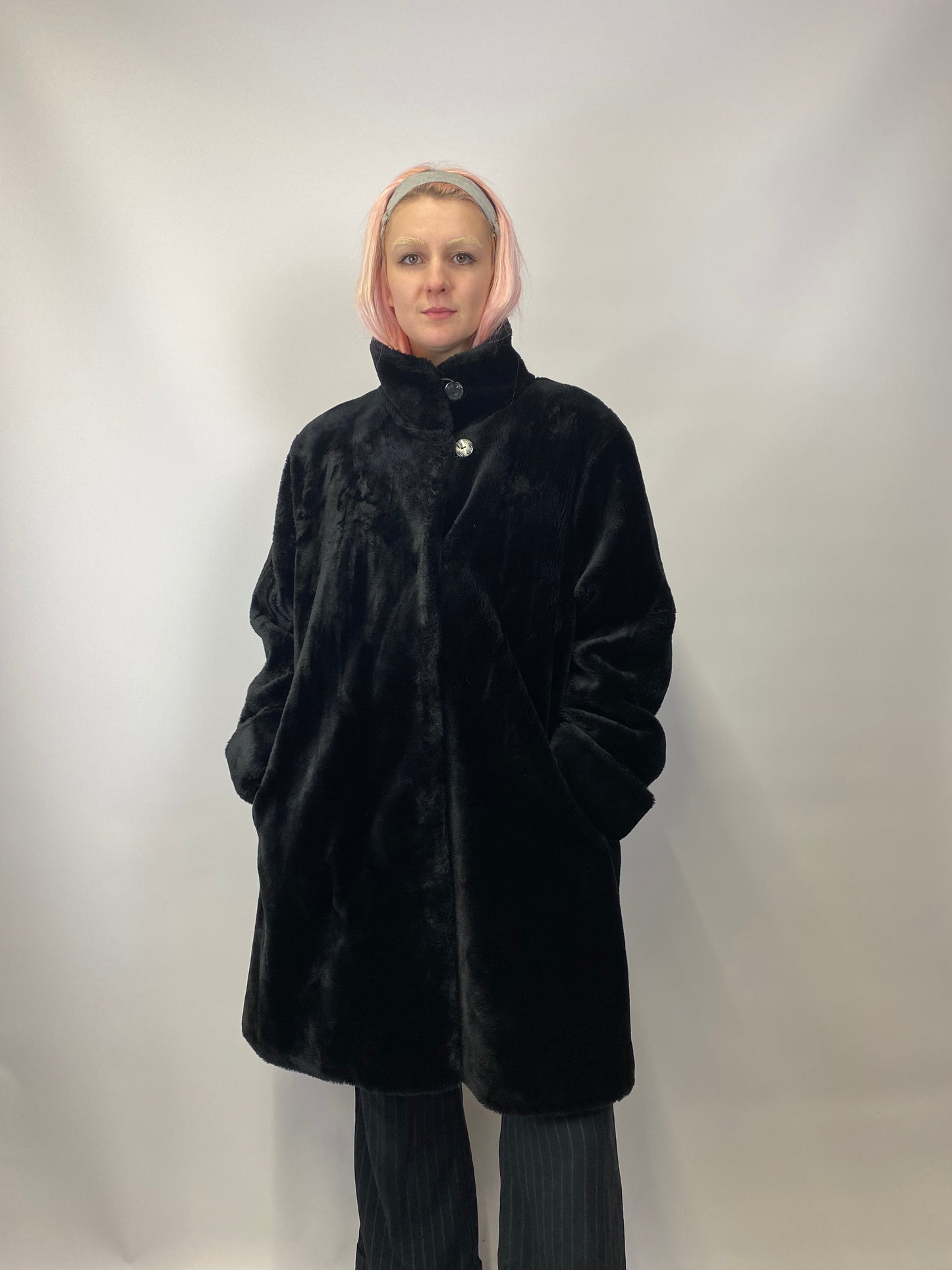 Fluffy Black Coat - Size 18