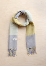 Load image into Gallery viewer, Lambswool Oversized Scarf in Lilac Square Check
