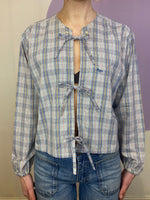 Load image into Gallery viewer, Hollie Shirt in Blue and Yellow Check
