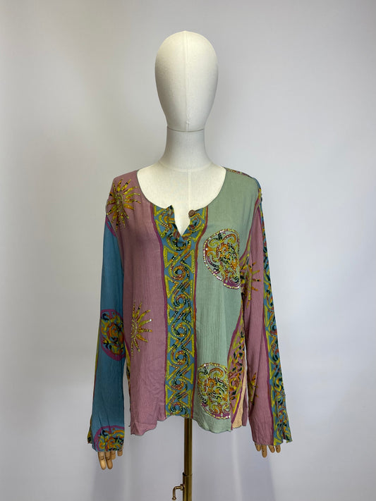 Boho Multi-Colour Beaded Blouse