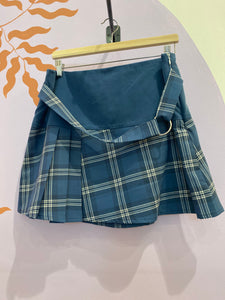 Florence pleated skirt blue check