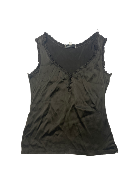 100% Silk Brown Tank - Size 10