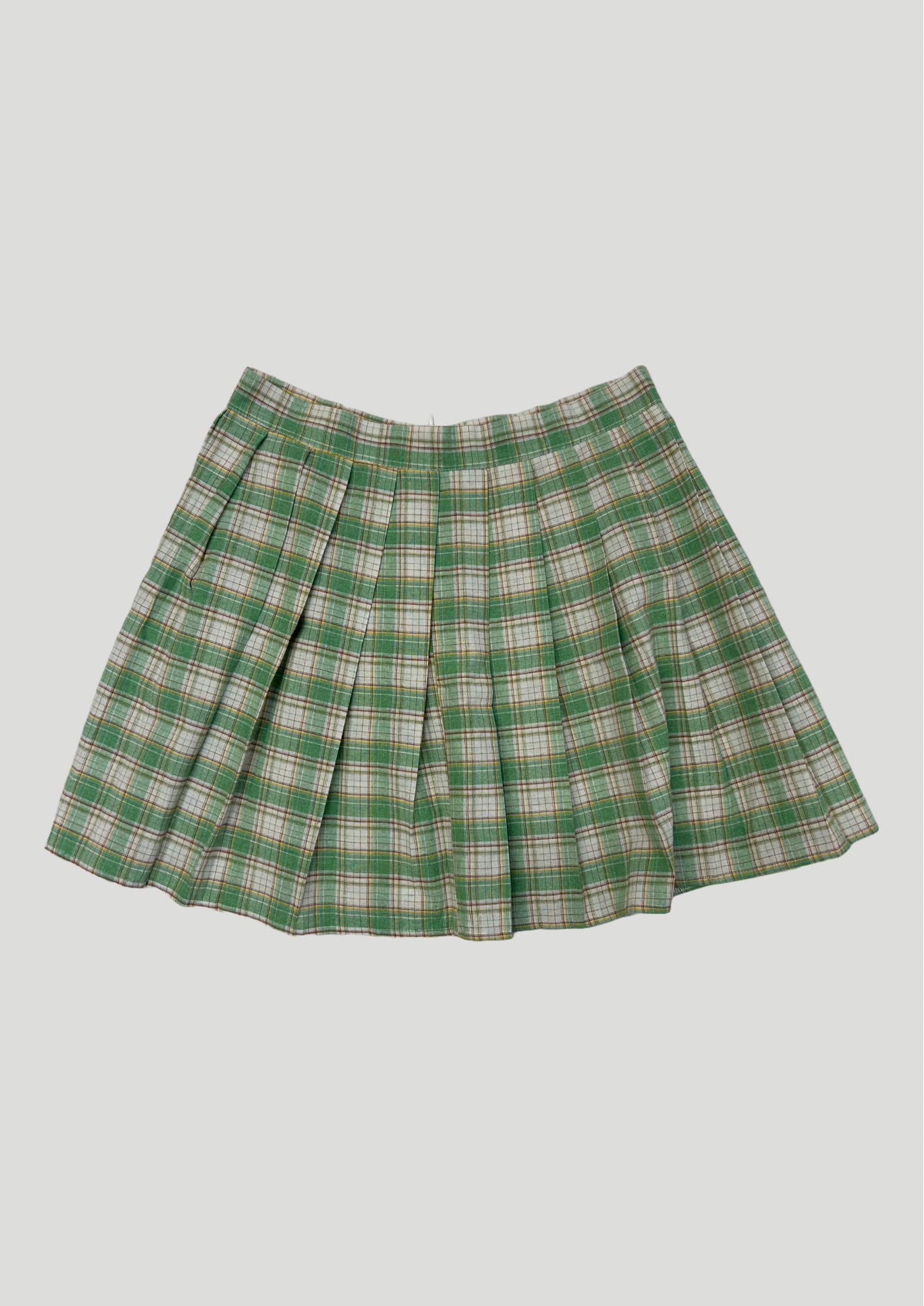 Green and Yellow Plaid Tennis Skirt - Size 12