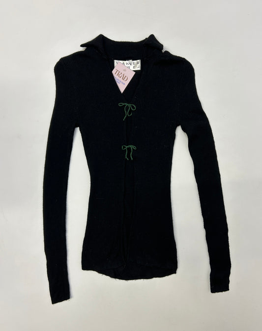 Black … Jumper with Green Ties - Size S