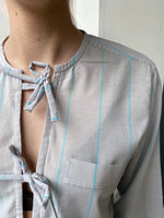 Load image into Gallery viewer, Hollie Shirt in Blue and Grey Stripe
