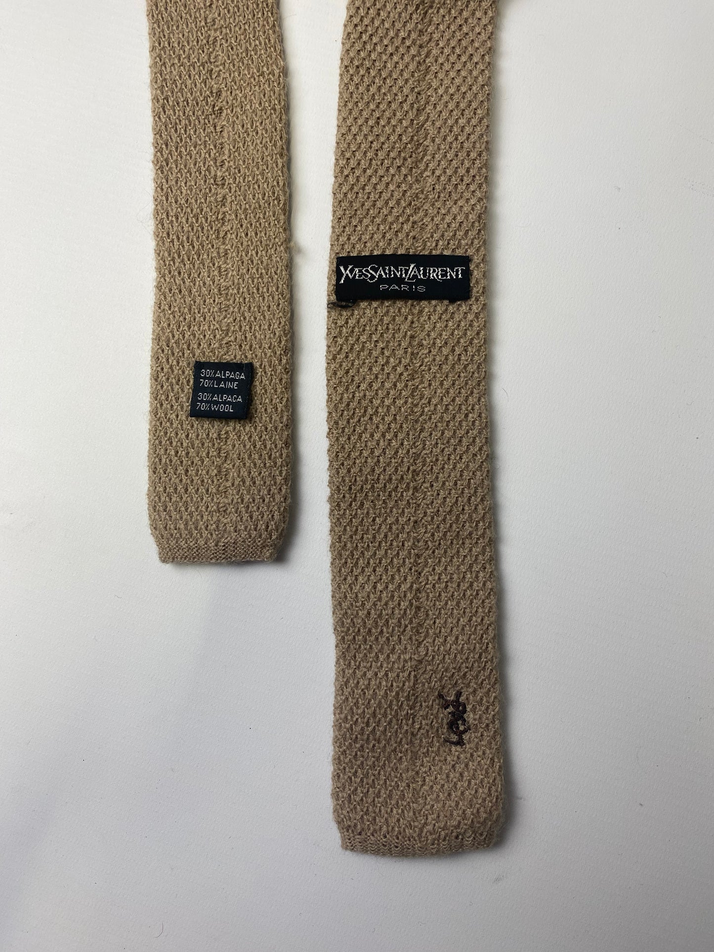 YSL Brown Knitted Tie