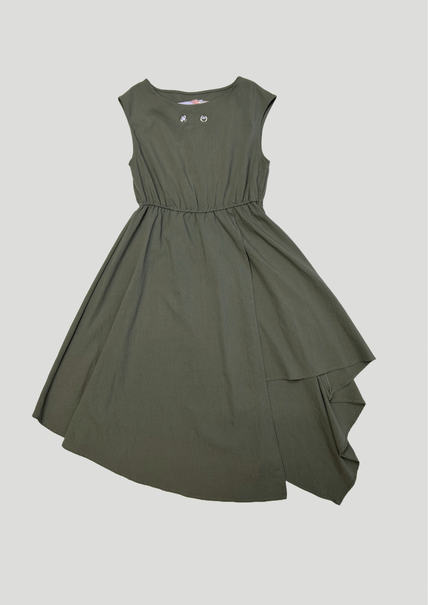 Asymetric Khaki Dress - Size 14