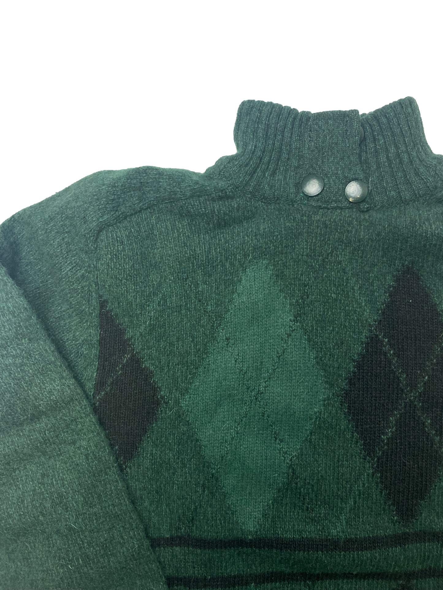 Green Argyle Knit Jumper - Size 18