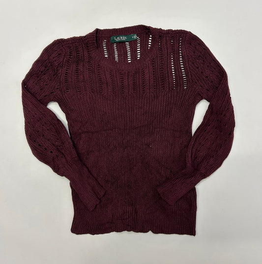 Ralph Lauren Burgundy Mesh Knit Jumper - Size M