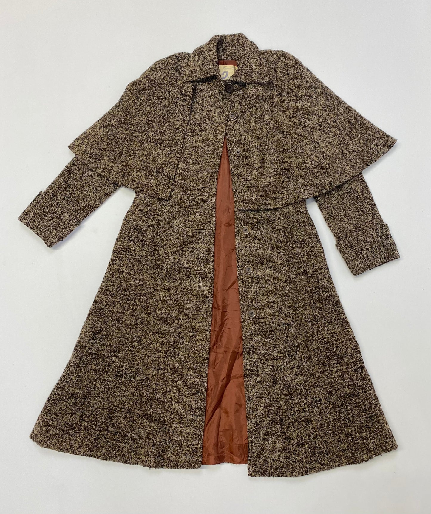 Petite Brown Cape Coat - Size 4